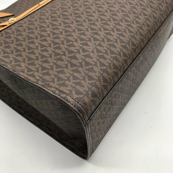 Michael Kors Brown And Marigold Canvas Large Kenly Tote Bag - Picture 6 of 11